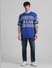 Blue Logo Text Knitted T-shirt_410755+6