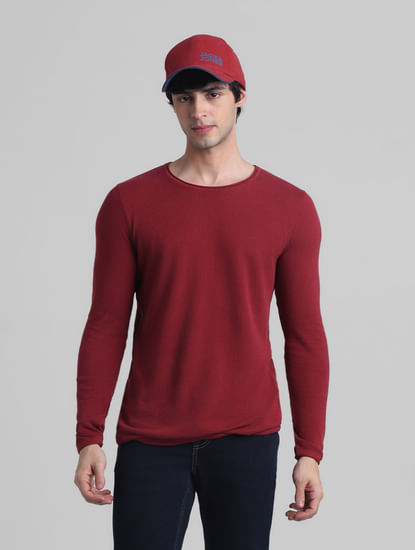 Red Crew Neck Pullover