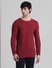 Red Crew Neck Pullover_410758+2