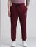 Maroon Mid Rise Knitted Sweatpants_410762+1