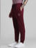 Maroon Mid Rise Knitted Sweatpants_410762+2
