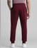 Maroon Mid Rise Knitted Sweatpants_410762+3