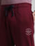 Maroon Mid Rise Knitted Sweatpants_410762+4