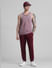 Maroon Mid Rise Knitted Sweatpants_410762+5