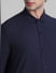Navy Blue Knitted Full Sleeves Shirt_410763+5