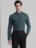 Dark Green Knitted Full Sleeves Shirt_410769+2