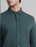 Dark Green Knitted Full Sleeves Shirt_410769+5
