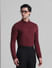 Dark Red Knitted Full Sleeves Shirt_410770+1