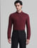 Dark Red Knitted Full Sleeves Shirt_410770+2