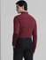 Dark Red Knitted Full Sleeves Shirt_410770+4