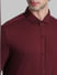 Dark Red Knitted Full Sleeves Shirt_410770+5
