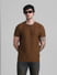 Brown Jacquard Cotton T-shirt_410777+1