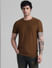 Brown Jacquard Cotton T-shirt_410777+2