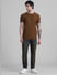 Brown Jacquard Cotton T-shirt_410777+6