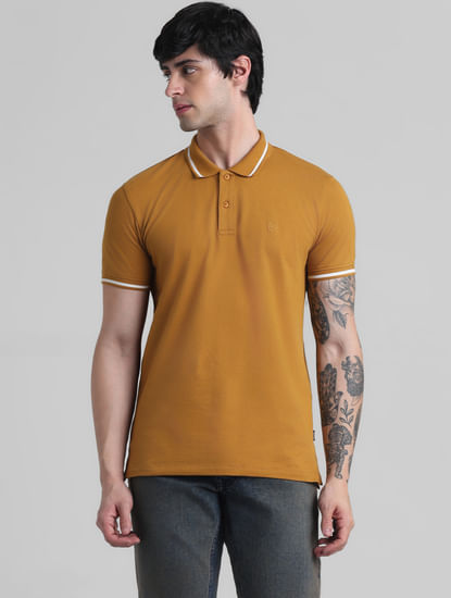 Brown Contrast Tipping Polo