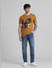 Golden Brown Floral Print T-shirt_410782+6