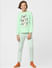 Boys Green Printed T-shirts & Pyjama Night Suit Set_400314+6