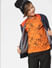 Boys Orange Logo Print Crew Neck T-shirt_400322+1