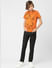 Boys Orange Logo Print Crew Neck T-shirt_400322+6