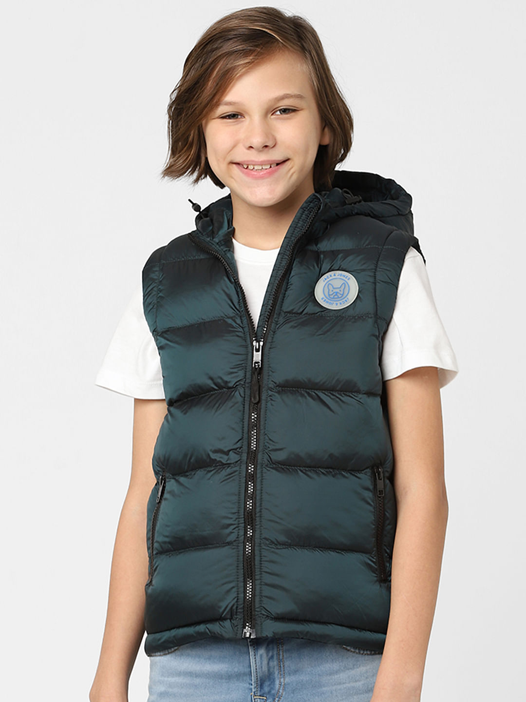 Boys green cheap puffer vest