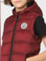 Boys Dark Red Hooded Puffer Jacket_400334+5