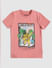 Boys Pink Graphic Print Crew Neck T-shirt