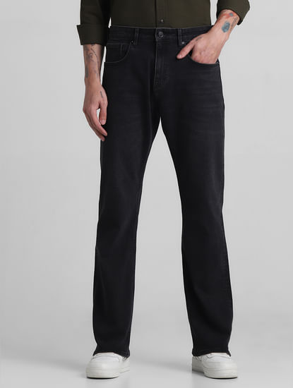 Black High Rise Faded Ray Bootcut Jeans