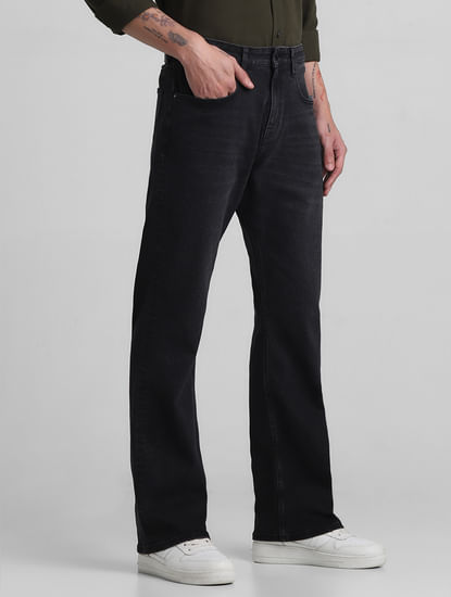 Black High Rise Faded Ray Bootcut Jeans