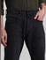 Black High Rise Faded Ray Bootcut Jeans_416416+4