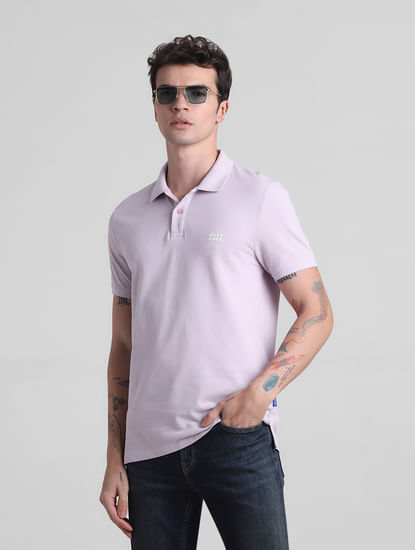 Purple Cotton Polo T-shirt