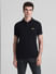 Black Cotton Polo T-shirt_416419+2