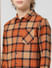 JUNIOR BOYS Orange Check Full Sleeves Shirt_412034+4