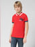 JUNIOR BOYS Red Applique Polo T-shirt_412036+2