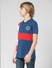 JUNIOR BOYS Blue Colourblocked Polo T-shirt_412038+2