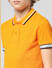 JUNIOR BOYS Orange Logo Text Polo T-shirt_412040+4