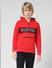 JUNIOR BOYS Red Logo Print Hooded Sweatshirt_412057+2