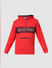 JUNIOR BOYS Red Logo Print Hooded Sweatshirt_412057+6