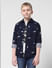 JUNIOR BOYS Blue Space Print Full Sleeves Shirt_412071+1