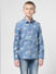 JUNIOR BOYS Blue Printed Full Sleeves Shirt_412073+2