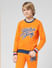 JUNIOR BOYS Orange Printed Co-ord Set Sweatshirt_412085+2
