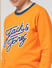 JUNIOR BOYS Orange Printed Co-ord Set Sweatshirt_412085+3