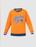 JUNIOR BOYS Orange Printed Co-ord Set Sweatshirt_412085+5