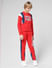 JUNIOR BOYS Red Colourblocked Co-ord Set Sweatpants_412089+1