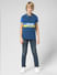 JUNIOR BOYS Blue Typographic Print Polo T-shirt_412096+5