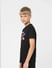 Boys Black Printed Crew Neck T-shirt_405041+3