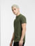 Dark Green Henley T-shirt_405035+3