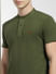 Dark Green Henley T-shirt_405035+5