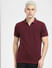 Burgundy Zip-Up Polo T-shirt_405030+2