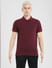 Burgundy Zip-Up Polo T-shirt_405030+7