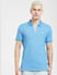 Blue Zip-Up Polo T-shirt_405031+2